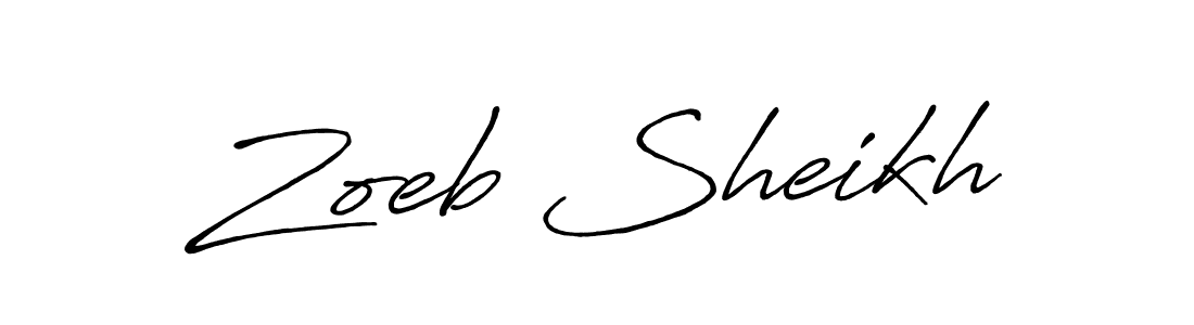 Also You can easily find your signature by using the search form. We will create Zoeb Sheikh name handwritten signature images for you free of cost using Antro_Vectra_Bolder sign style. Zoeb Sheikh signature style 7 images and pictures png