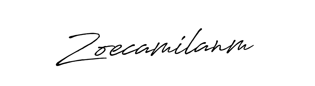 Zoecamilanm stylish signature style. Best Handwritten Sign (Antro_Vectra_Bolder) for my name. Handwritten Signature Collection Ideas for my name Zoecamilanm. Zoecamilanm signature style 7 images and pictures png