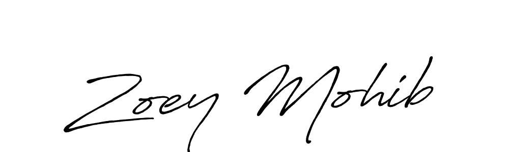 Create a beautiful signature design for name Zoey Mohib. With this signature (Antro_Vectra_Bolder) fonts, you can make a handwritten signature for free. Zoey Mohib signature style 7 images and pictures png