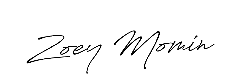 Use a signature maker to create a handwritten signature online. With this signature software, you can design (Antro_Vectra_Bolder) your own signature for name Zoey Momin. Zoey Momin signature style 7 images and pictures png