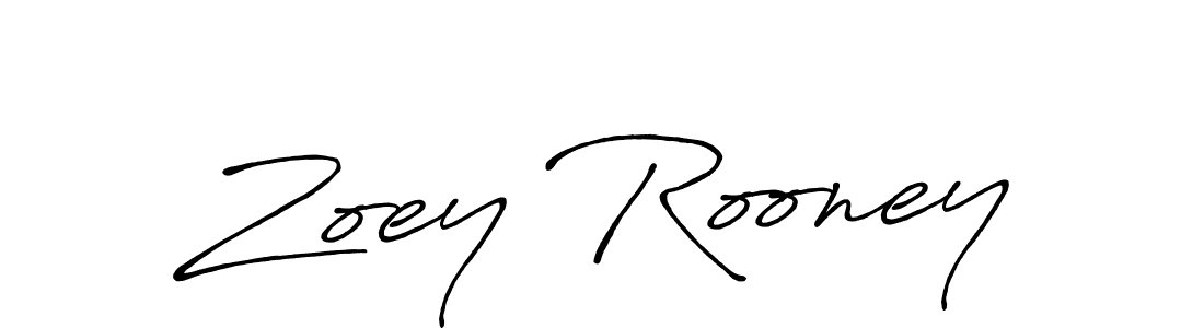 Design your own signature with our free online signature maker. With this signature software, you can create a handwritten (Antro_Vectra_Bolder) signature for name Zoey Rooney. Zoey Rooney signature style 7 images and pictures png