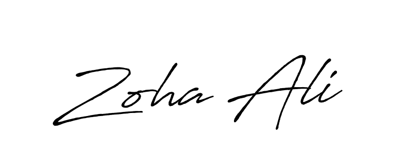 How to make Zoha Ali signature? Antro_Vectra_Bolder is a professional autograph style. Create handwritten signature for Zoha Ali name. Zoha Ali signature style 7 images and pictures png