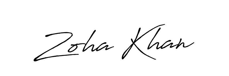 Design your own signature with our free online signature maker. With this signature software, you can create a handwritten (Antro_Vectra_Bolder) signature for name Zoha Khan. Zoha Khan signature style 7 images and pictures png