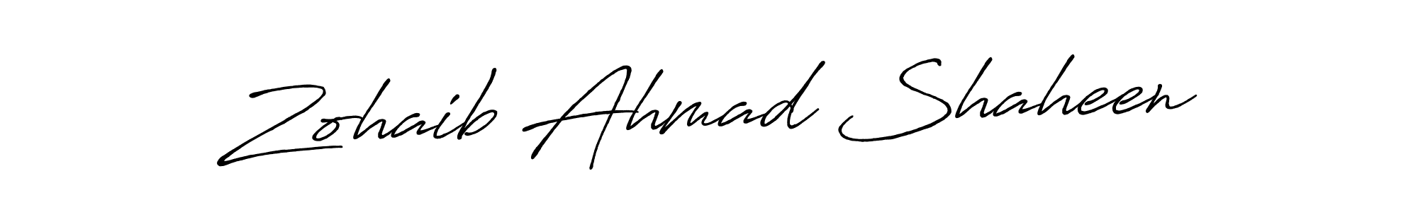 Zohaib Ahmad Shaheen stylish signature style. Best Handwritten Sign (Antro_Vectra_Bolder) for my name. Handwritten Signature Collection Ideas for my name Zohaib Ahmad Shaheen. Zohaib Ahmad Shaheen signature style 7 images and pictures png