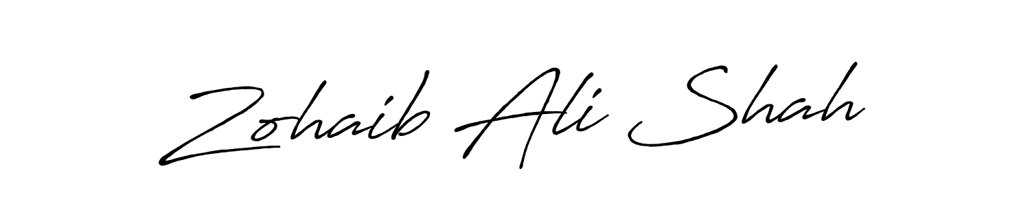 Create a beautiful signature design for name Zohaib Ali Shah. With this signature (Antro_Vectra_Bolder) fonts, you can make a handwritten signature for free. Zohaib Ali Shah signature style 7 images and pictures png
