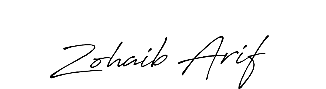 Make a beautiful signature design for name Zohaib Arif. With this signature (Antro_Vectra_Bolder) style, you can create a handwritten signature for free. Zohaib Arif signature style 7 images and pictures png