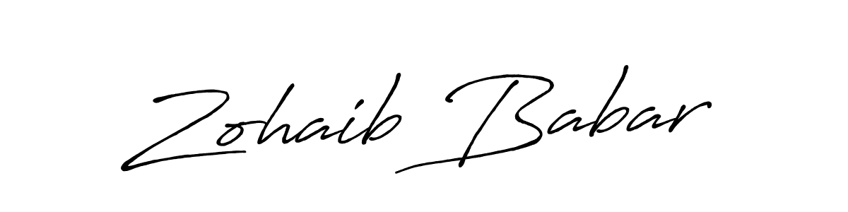 Create a beautiful signature design for name Zohaib Babar. With this signature (Antro_Vectra_Bolder) fonts, you can make a handwritten signature for free. Zohaib Babar signature style 7 images and pictures png