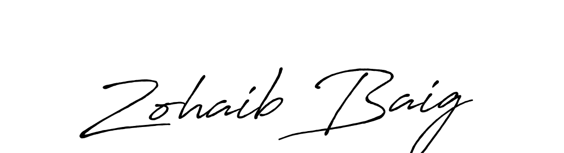 Make a beautiful signature design for name Zohaib Baig. With this signature (Antro_Vectra_Bolder) style, you can create a handwritten signature for free. Zohaib Baig signature style 7 images and pictures png