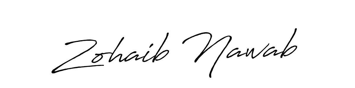 Design your own signature with our free online signature maker. With this signature software, you can create a handwritten (Antro_Vectra_Bolder) signature for name Zohaib Nawab. Zohaib Nawab signature style 7 images and pictures png