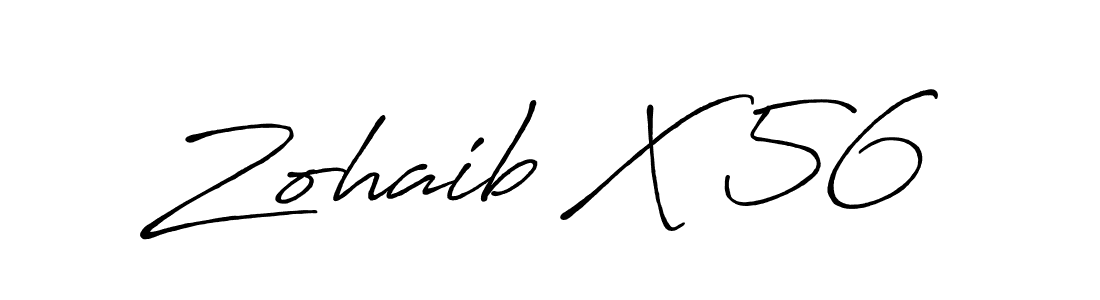 How to make Zohaib X 56 name signature. Use Antro_Vectra_Bolder style for creating short signs online. This is the latest handwritten sign. Zohaib X 56 signature style 7 images and pictures png