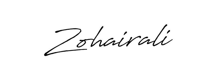 How to make Zohairali signature? Antro_Vectra_Bolder is a professional autograph style. Create handwritten signature for Zohairali name. Zohairali signature style 7 images and pictures png