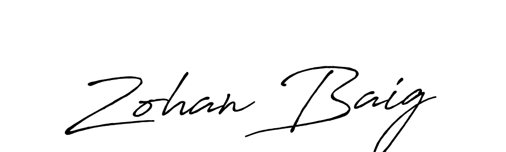 Make a beautiful signature design for name Zohan Baig. With this signature (Antro_Vectra_Bolder) style, you can create a handwritten signature for free. Zohan Baig signature style 7 images and pictures png