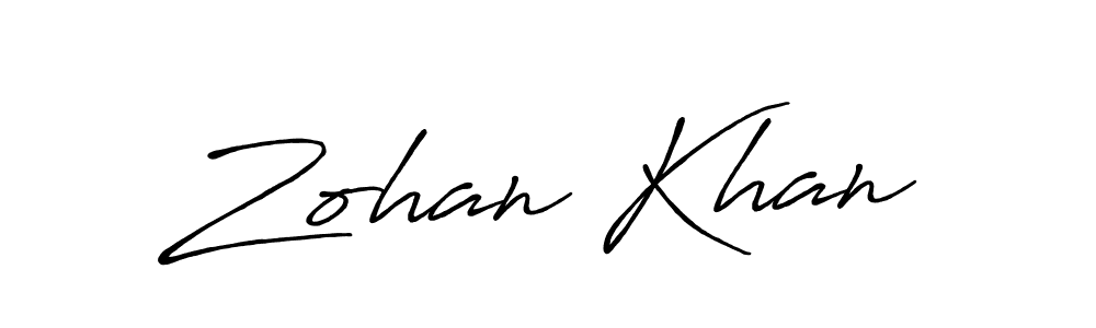 Make a beautiful signature design for name Zohan Khan. With this signature (Antro_Vectra_Bolder) style, you can create a handwritten signature for free. Zohan Khan signature style 7 images and pictures png