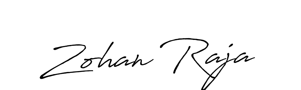 Zohan Raja stylish signature style. Best Handwritten Sign (Antro_Vectra_Bolder) for my name. Handwritten Signature Collection Ideas for my name Zohan Raja. Zohan Raja signature style 7 images and pictures png