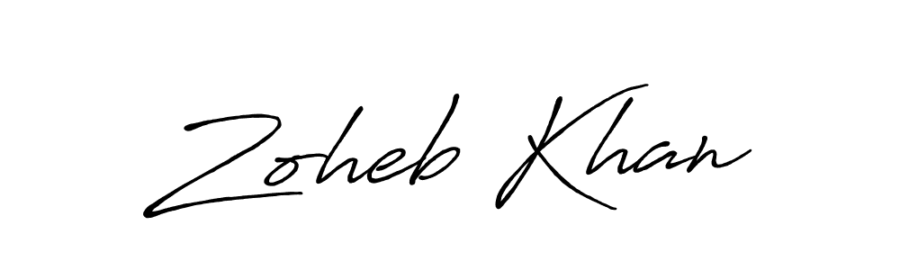 Use a signature maker to create a handwritten signature online. With this signature software, you can design (Antro_Vectra_Bolder) your own signature for name Zoheb Khan. Zoheb Khan signature style 7 images and pictures png