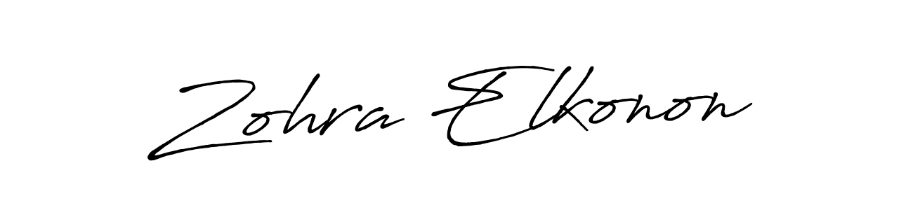 How to make Zohra Elkonon signature? Antro_Vectra_Bolder is a professional autograph style. Create handwritten signature for Zohra Elkonon name. Zohra Elkonon signature style 7 images and pictures png