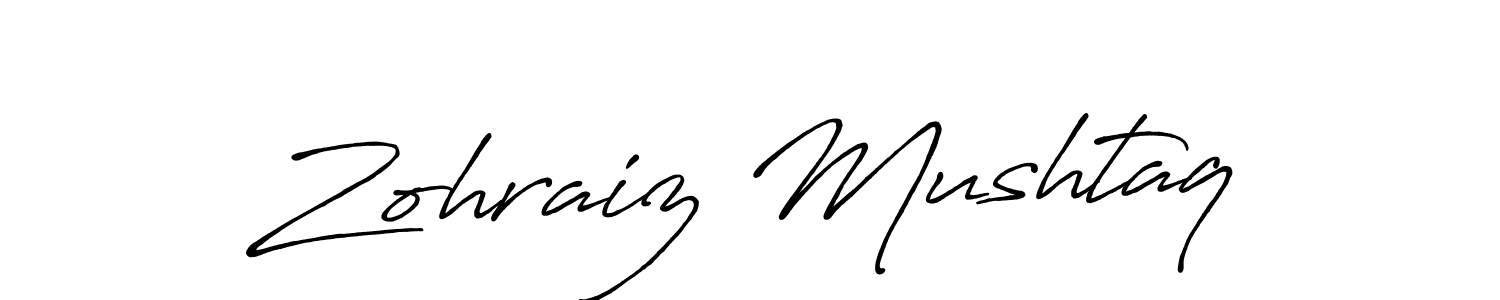 The best way (Antro_Vectra_Bolder) to make a short signature is to pick only two or three words in your name. The name Zohraiz Mushtaq include a total of six letters. For converting this name. Zohraiz Mushtaq signature style 7 images and pictures png