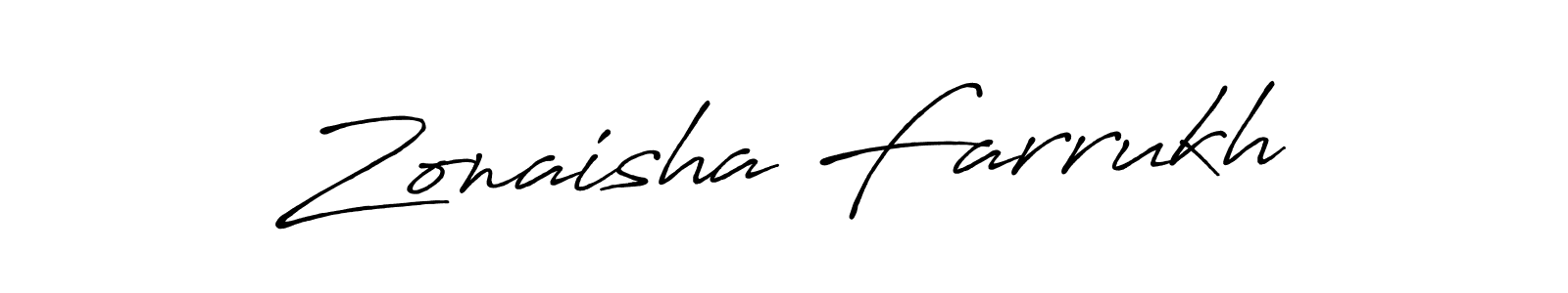 Also we have Zonaisha Farrukh name is the best signature style. Create professional handwritten signature collection using Antro_Vectra_Bolder autograph style. Zonaisha Farrukh signature style 7 images and pictures png