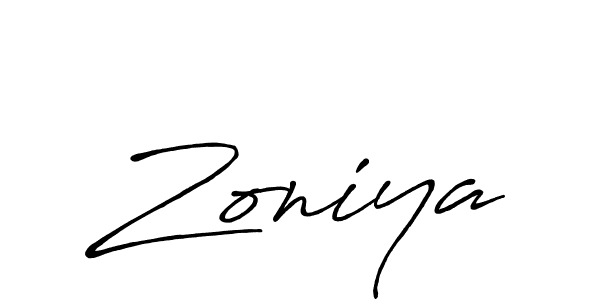 How to make Zoniya signature? Antro_Vectra_Bolder is a professional autograph style. Create handwritten signature for Zoniya name. Zoniya signature style 7 images and pictures png