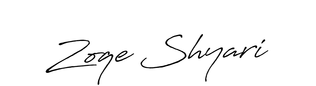 The best way (Antro_Vectra_Bolder) to make a short signature is to pick only two or three words in your name. The name Zoqe Shyari include a total of six letters. For converting this name. Zoqe Shyari signature style 7 images and pictures png