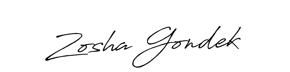 It looks lik you need a new signature style for name Zosha Gondek. Design unique handwritten (Antro_Vectra_Bolder) signature with our free signature maker in just a few clicks. Zosha Gondek signature style 7 images and pictures png