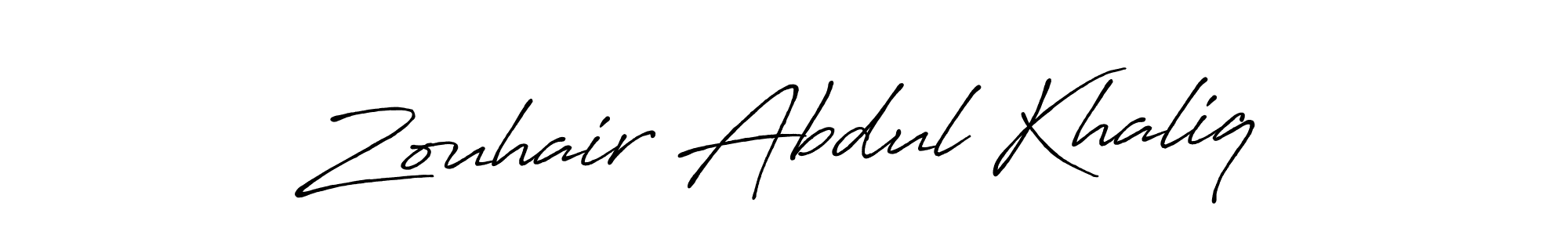 Design your own signature with our free online signature maker. With this signature software, you can create a handwritten (Antro_Vectra_Bolder) signature for name Zouhair Abdul Khaliq. Zouhair Abdul Khaliq signature style 7 images and pictures png