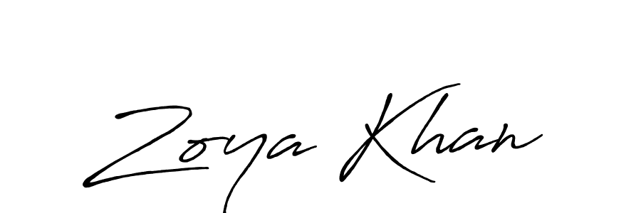 Use a signature maker to create a handwritten signature online. With this signature software, you can design (Antro_Vectra_Bolder) your own signature for name Zoya Khan. Zoya Khan signature style 7 images and pictures png