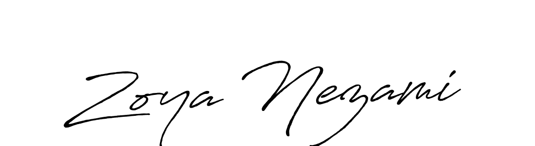 Also You can easily find your signature by using the search form. We will create Zoya Nezami name handwritten signature images for you free of cost using Antro_Vectra_Bolder sign style. Zoya Nezami signature style 7 images and pictures png