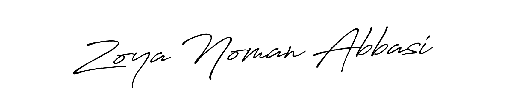 Create a beautiful signature design for name Zoya Noman Abbasi. With this signature (Antro_Vectra_Bolder) fonts, you can make a handwritten signature for free. Zoya Noman Abbasi signature style 7 images and pictures png