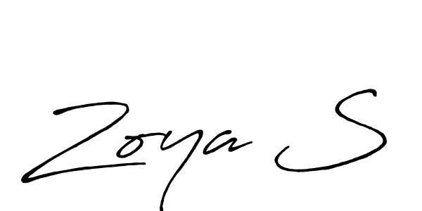 How to make Zoya S signature? Antro_Vectra_Bolder is a professional autograph style. Create handwritten signature for Zoya S name. Zoya S signature style 7 images and pictures png