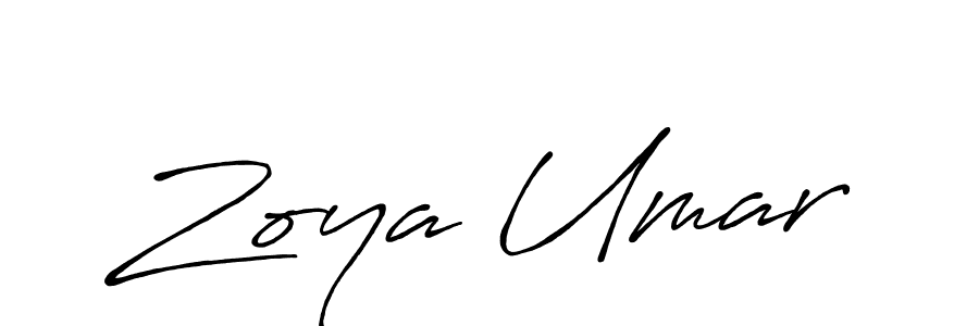 Create a beautiful signature design for name Zoya Umar. With this signature (Antro_Vectra_Bolder) fonts, you can make a handwritten signature for free. Zoya Umar signature style 7 images and pictures png