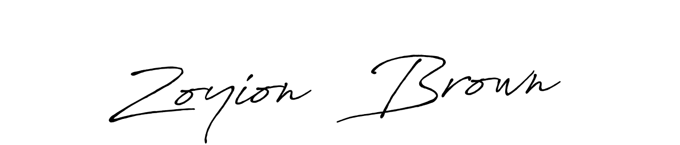 Once you've used our free online signature maker to create your best signature Antro_Vectra_Bolder style, it's time to enjoy all of the benefits that Zoyion   Brown name signing documents. Zoyion   Brown signature style 7 images and pictures png