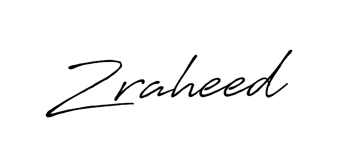 How to make Zraheed name signature. Use Antro_Vectra_Bolder style for creating short signs online. This is the latest handwritten sign. Zraheed signature style 7 images and pictures png