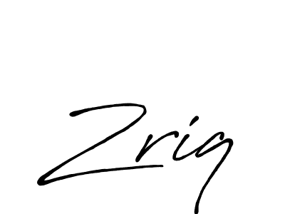 Design your own signature with our free online signature maker. With this signature software, you can create a handwritten (Antro_Vectra_Bolder) signature for name Zriq. Zriq signature style 7 images and pictures png