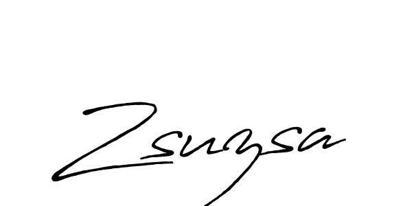 Make a beautiful signature design for name Zsuzsa. With this signature (Antro_Vectra_Bolder) style, you can create a handwritten signature for free. Zsuzsa signature style 7 images and pictures png
