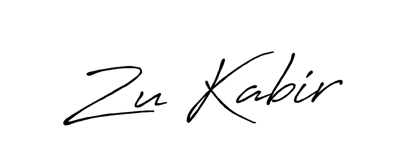 Make a beautiful signature design for name Zu Kabir. With this signature (Antro_Vectra_Bolder) style, you can create a handwritten signature for free. Zu Kabir signature style 7 images and pictures png