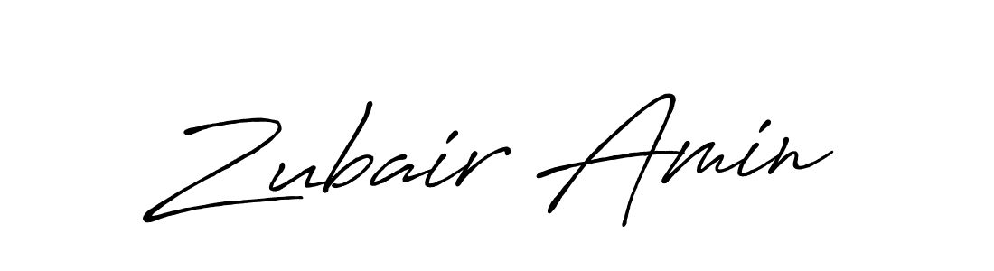 Make a beautiful signature design for name Zubair Amin. With this signature (Antro_Vectra_Bolder) style, you can create a handwritten signature for free. Zubair Amin signature style 7 images and pictures png