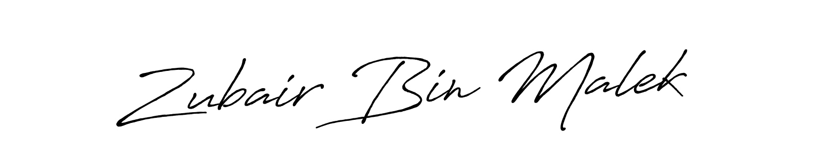 Design your own signature with our free online signature maker. With this signature software, you can create a handwritten (Antro_Vectra_Bolder) signature for name Zubair Bin Malek. Zubair Bin Malek signature style 7 images and pictures png