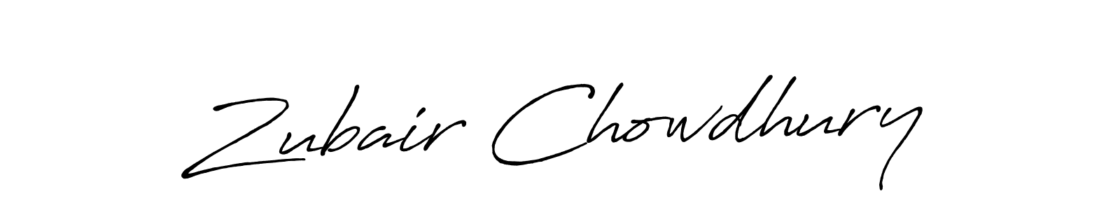 How to make Zubair Chowdhury name signature. Use Antro_Vectra_Bolder style for creating short signs online. This is the latest handwritten sign. Zubair Chowdhury signature style 7 images and pictures png