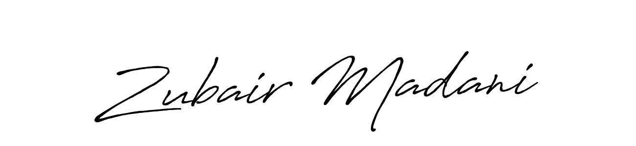 Make a beautiful signature design for name Zubair Madani. With this signature (Antro_Vectra_Bolder) style, you can create a handwritten signature for free. Zubair Madani signature style 7 images and pictures png