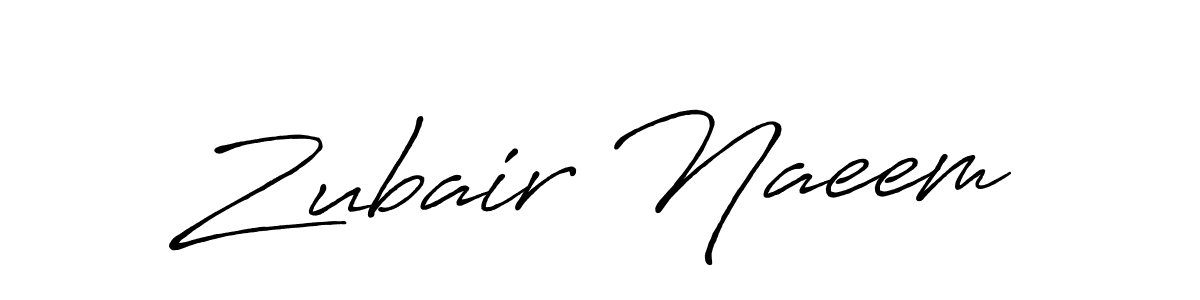 How to make Zubair Naeem name signature. Use Antro_Vectra_Bolder style for creating short signs online. This is the latest handwritten sign. Zubair Naeem signature style 7 images and pictures png