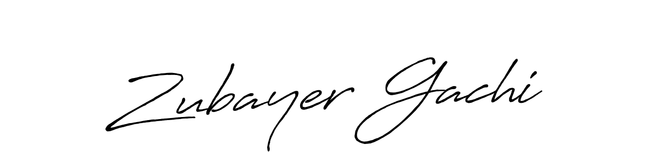 How to make Zubayer Gachi signature? Antro_Vectra_Bolder is a professional autograph style. Create handwritten signature for Zubayer Gachi name. Zubayer Gachi signature style 7 images and pictures png