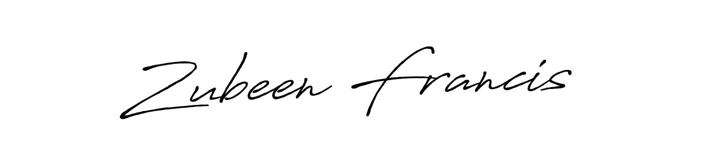 Make a beautiful signature design for name Zubeen Francis. With this signature (Antro_Vectra_Bolder) style, you can create a handwritten signature for free. Zubeen Francis signature style 7 images and pictures png