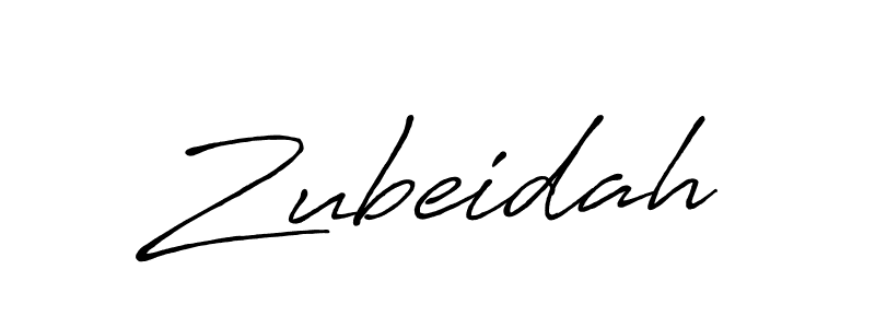 Zubeidah stylish signature style. Best Handwritten Sign (Antro_Vectra_Bolder) for my name. Handwritten Signature Collection Ideas for my name Zubeidah. Zubeidah signature style 7 images and pictures png