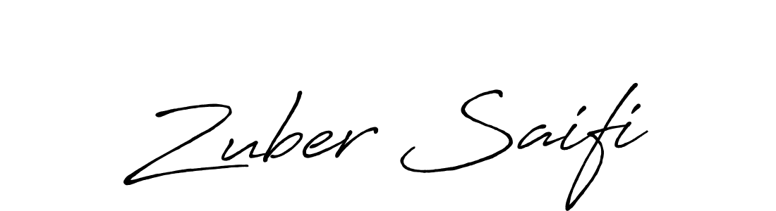 Create a beautiful signature design for name Zuber Saifi. With this signature (Antro_Vectra_Bolder) fonts, you can make a handwritten signature for free. Zuber Saifi signature style 7 images and pictures png