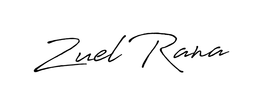 Make a beautiful signature design for name Zuel Rana. With this signature (Antro_Vectra_Bolder) style, you can create a handwritten signature for free. Zuel Rana signature style 7 images and pictures png