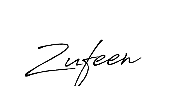 Make a beautiful signature design for name Zufeen. With this signature (Antro_Vectra_Bolder) style, you can create a handwritten signature for free. Zufeen signature style 7 images and pictures png