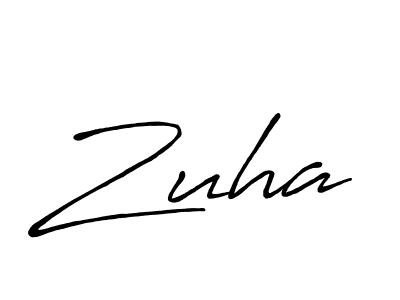 Create a beautiful signature design for name Zuha. With this signature (Antro_Vectra_Bolder) fonts, you can make a handwritten signature for free. Zuha signature style 7 images and pictures png