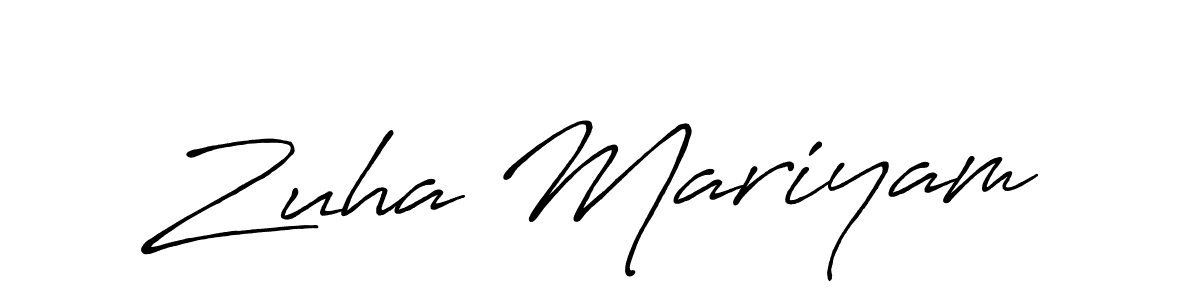 Make a short Zuha Mariyam signature style. Manage your documents anywhere anytime using Antro_Vectra_Bolder. Create and add eSignatures, submit forms, share and send files easily. Zuha Mariyam signature style 7 images and pictures png