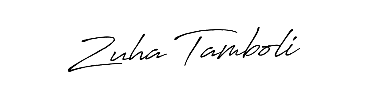 if you are searching for the best signature style for your name Zuha Tamboli. so please give up your signature search. here we have designed multiple signature styles  using Antro_Vectra_Bolder. Zuha Tamboli signature style 7 images and pictures png